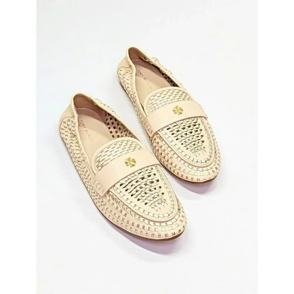 Tory Burch Women's Woven Ballet Loafers Brie Spark Gold Size 7 (MSRP $378) - Picture 6 of 11